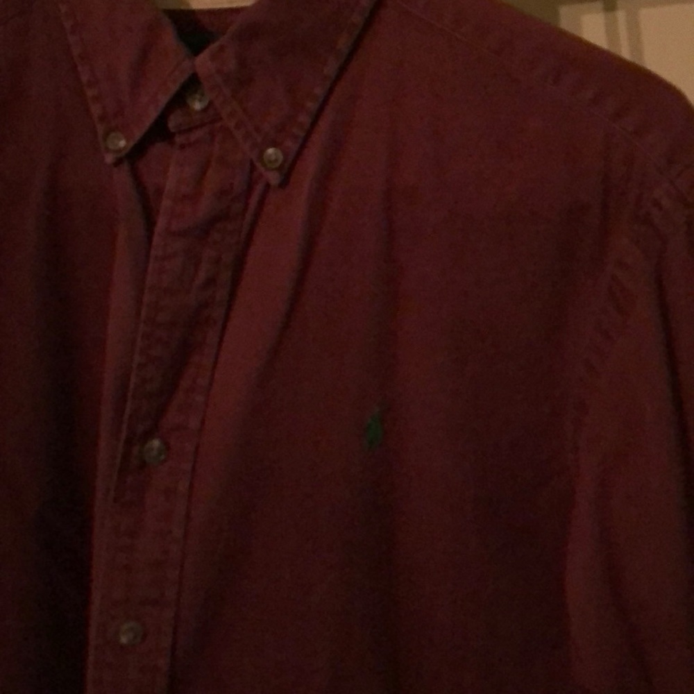 Maroon Button Down Polo Size Medium - image 2